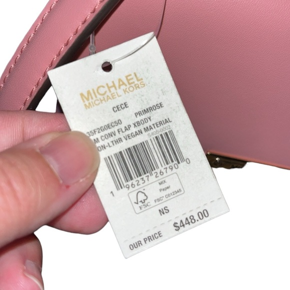 NWT! Michael Kors Cece Small Primrose Vegan Leather Convertible Flap Crossbody! - Picture 5 of 9